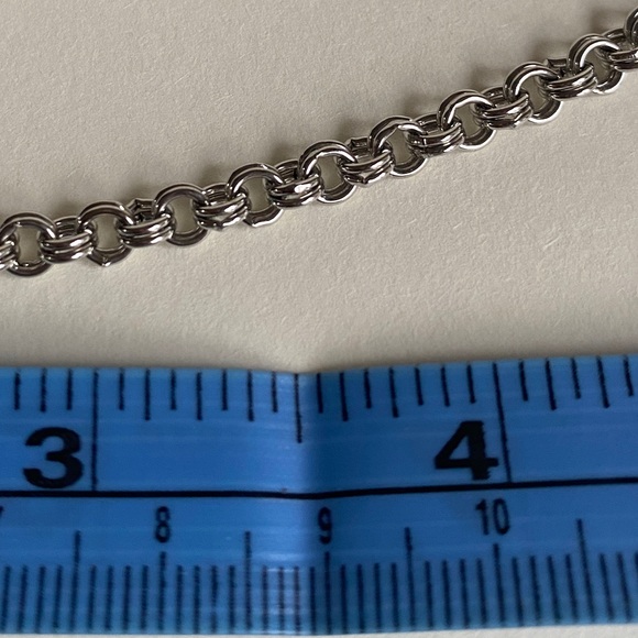 Double Cable Chains in Brass with White Plating Finish - Picture 2 of 5